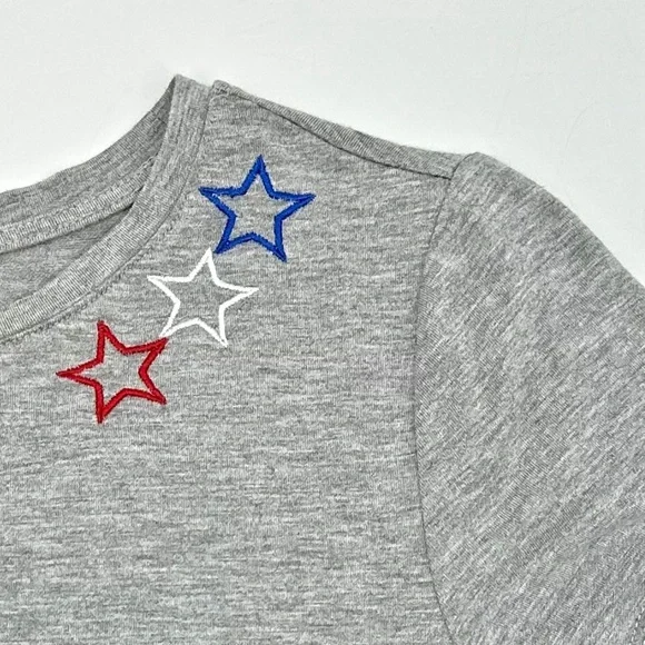 BRIT.NY Gray Star Embellished Tee Size Small NWT - Picture 3 of 10